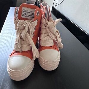 Orange High-Top Sneakers
